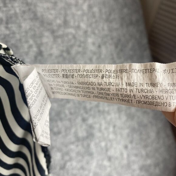 Zara Trafaluc Top Women Medium Black White Stripe Satin - Picture 4 of 11
